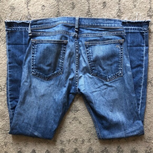 (3 for $60) Rag & Bone Blue Jeans w/Folded Raw Hems - Picture 6 of 6